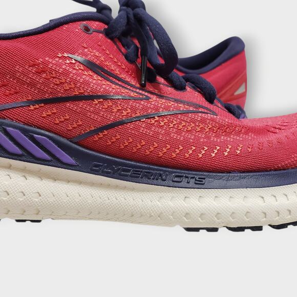 Brooks Glycerin GTS 19 Womens Sz 10 Medium Mesh Pink Blue Athletic Running Shoes - Picture 3 of 15
